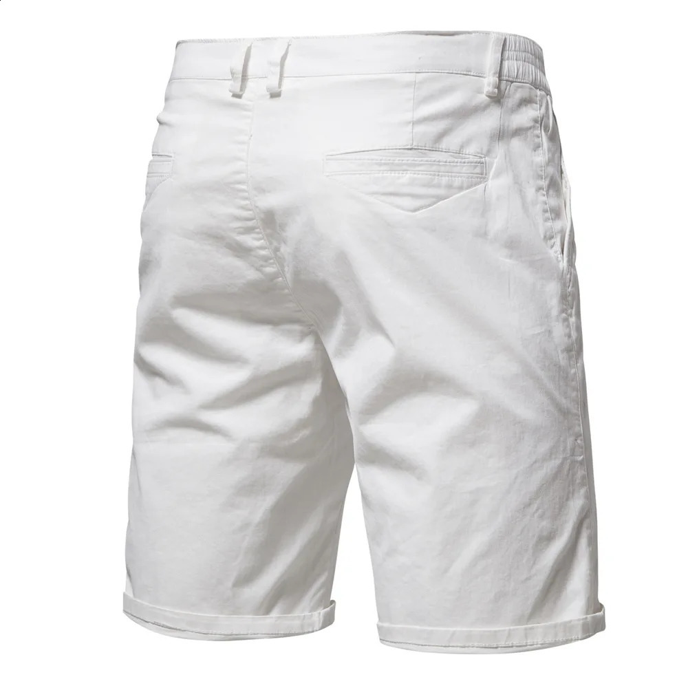 Y2K été nouveau 100% pur coton blanc short de sport pour hommes loisirs affaires sociales taille élastique marchandises shorts bermuda short de plage 240219