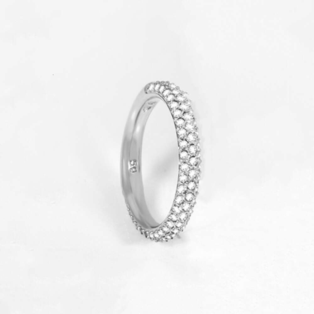 Swarovskis ringar designer kvinnor original kvalitet band ringar kristall fashionabla och minimalistiska fulla diamantcirkulär ring