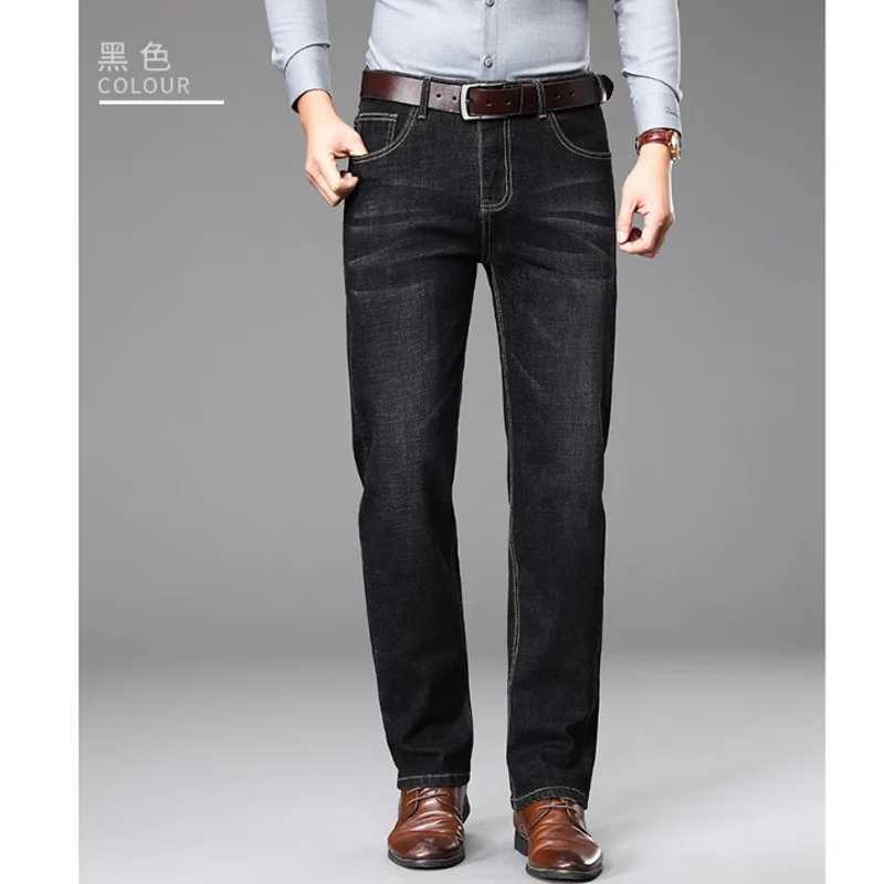 Herrenjeans 28–40 Herren Sommer dünne Hosen gerade blaue Jeans schmale lässige Arbeitshose ohne Elastizität T240217