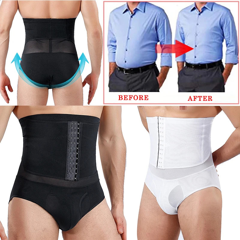 Men Shapewear Body Shaper Abdomen Girdle Modeling Strap Control Panties Slim Waist Leg Tummy Trimmer Male Control Boxer Pant 240219