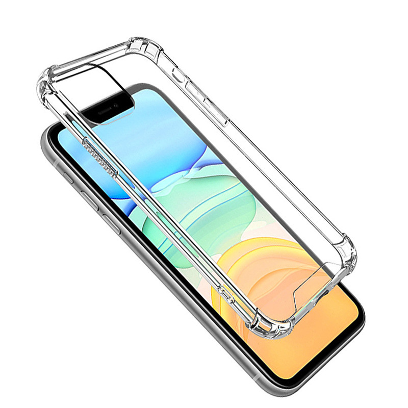 1.5mm Açık Sert Akrilik Şok geçirmez Kılıflar İPhone 15 14 Pro Max 13 12 11 X XR XS 8 7 Plus Plastik PC Yumuşak TPU Transprent Dört Köşe Boş Düz Telefon Kapağı Geri COQUE