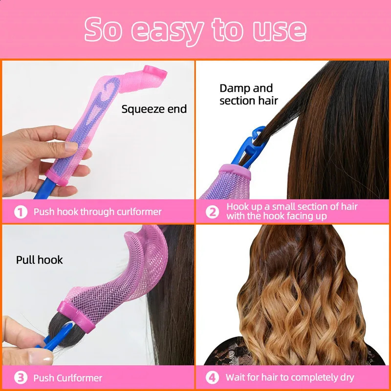 Hair curler No heat Soft Plastic Magic hair roller Spiral Round Curls Factory wholesale 240117