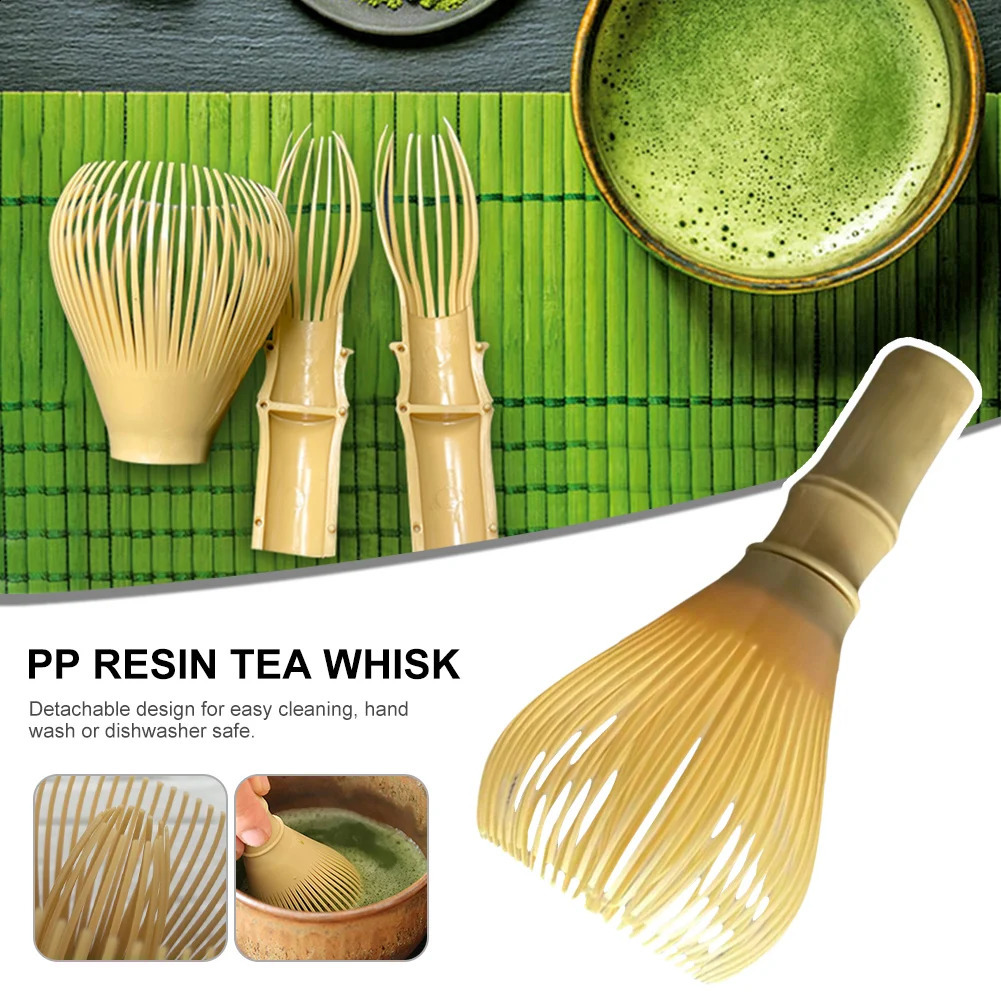 Resin Matcha Whisk Chasen Brush Tools for Matcha Green Tea Powder Reusable Powder Whisk with Whisk Holder Tea Ceremony Brush 240219