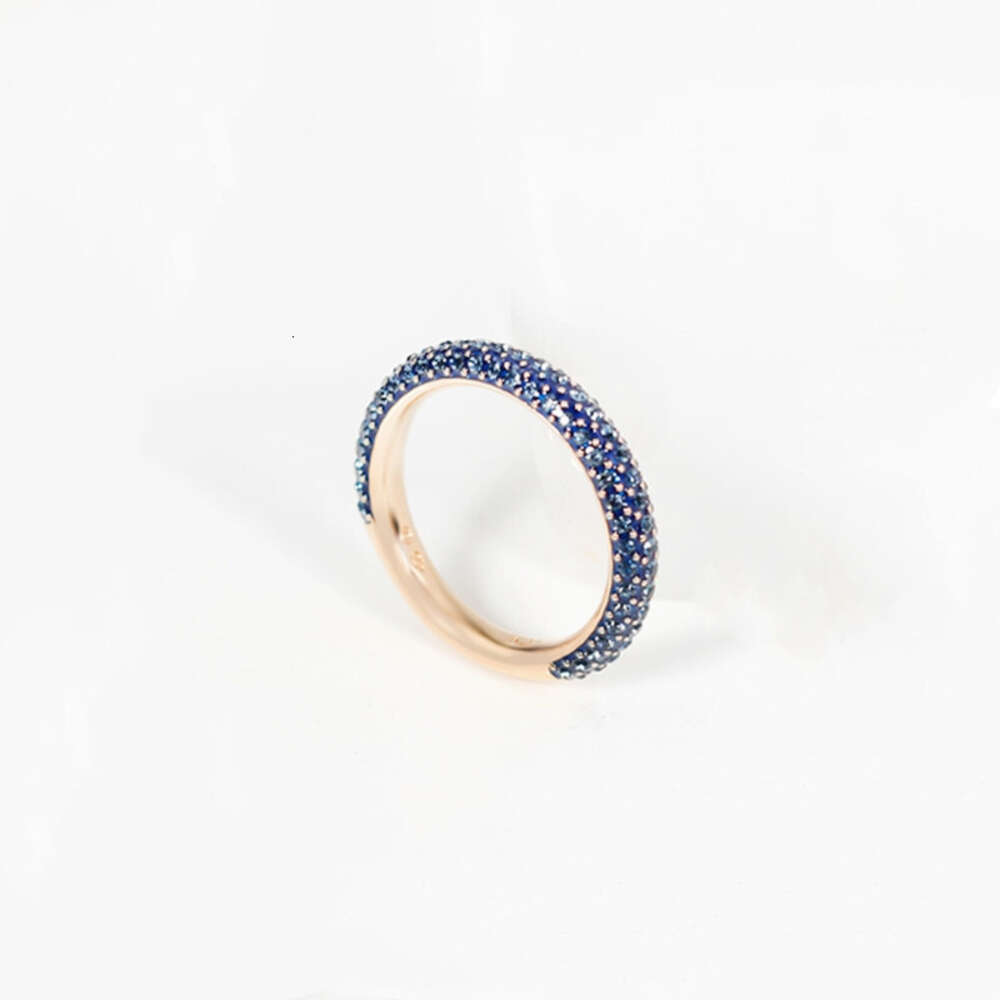 Swarovskis ringar designer kvinnor original kvalitet band ringar kristall fashionabla och minimalistiska fulla diamantcirkulär ring