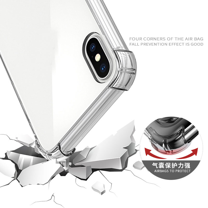 1,0 mm klare, harte Acryl-PC-weiche TPU-stoßfeste Hüllen für iPhone 15 14 Pro Max 13 12 11 X XR XS 8 7 Plus, Kunststoff, transparent, vier Ecken, blanko, schlichte Telefonabdeckung, Rückseite