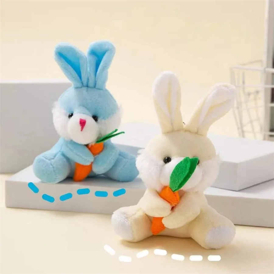 Fournitures de fête, jouets en peluche lapin de pâques 10cm, porte-clés lapin de chasse, décor de joyeux pâques pour la maison, jouet en peluche de pâques pour enfants