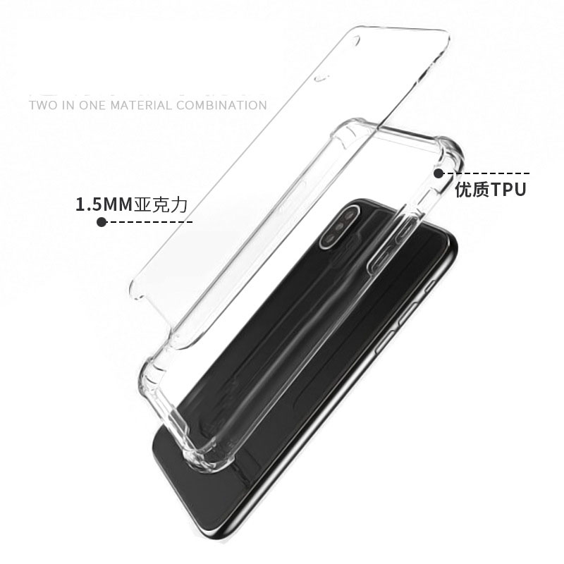 1.5MM Clear Hard Acrylic Shockproof Cases For Iphone 15 14 Pro Max 13 12 11 X XR XS 8 7 Plus Plastic PC Soft TPU Transprent Four Corners Blank Plain Phone Cover Back Coque