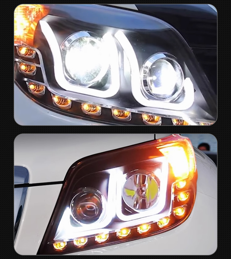 Reflektor Wszystkie LED dla Toyota Prado LED Projector Projector 2010-2013 Przednia lampa napędzająca sygnał DRL