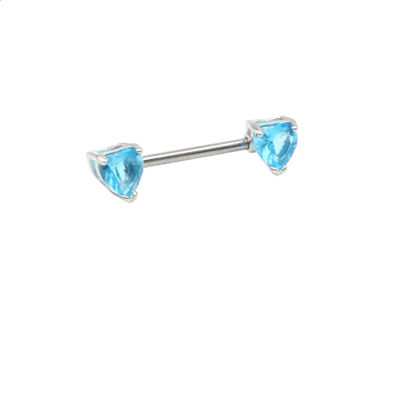 Crystal Zircon Heart حلمة الحلمة 6 مم Gem Steel 16g أزياء جسم ثقب المجوهرات 240127