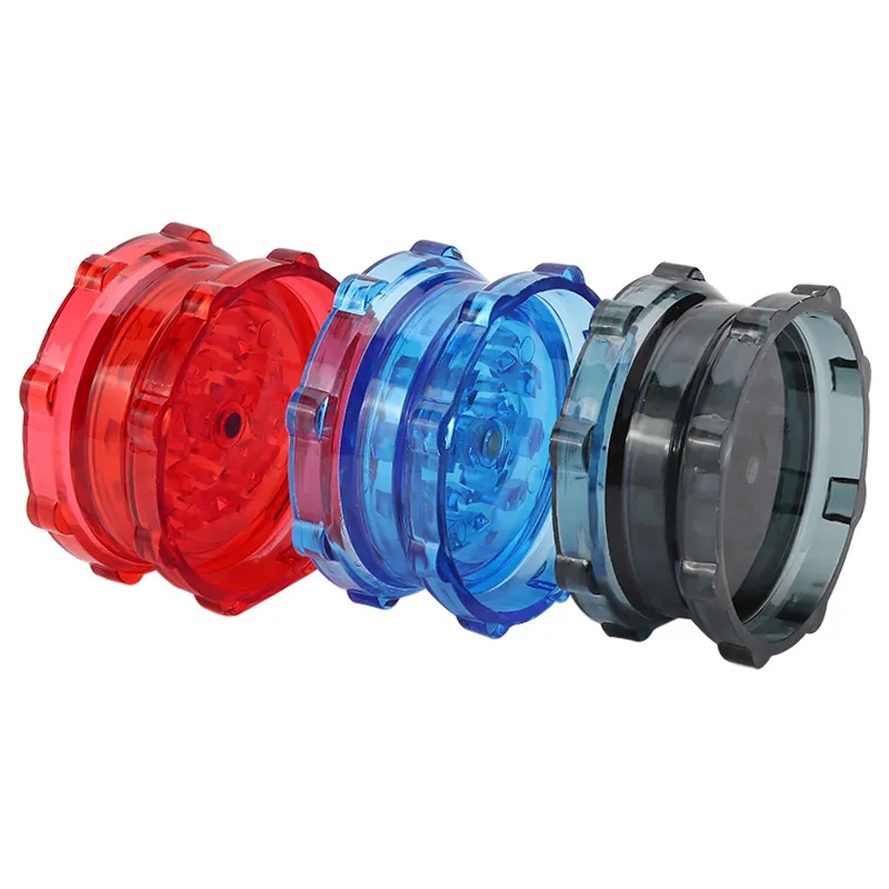 Grinder fumo Set da fumo smerigliatrice angolare multicolore traslucido a due strati in plastica acrilica diametro 53 mm