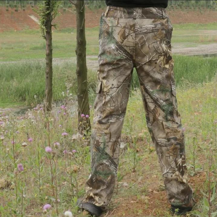 Pantalones de hombre de talla grande de algodón transpirable biónico caza camuflaje pantalones al aire libre senderismo pesca jungla pantalones largos holgados ZEUE