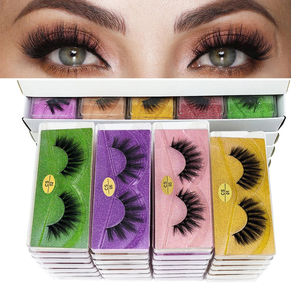 10 par 3D -fluffiga Mink Eyelashes Wholesale Makeup Mink False Eyelashes Mjuka naturliga tjocka falska ögonfransar 3D -ögonlock Batch 240220