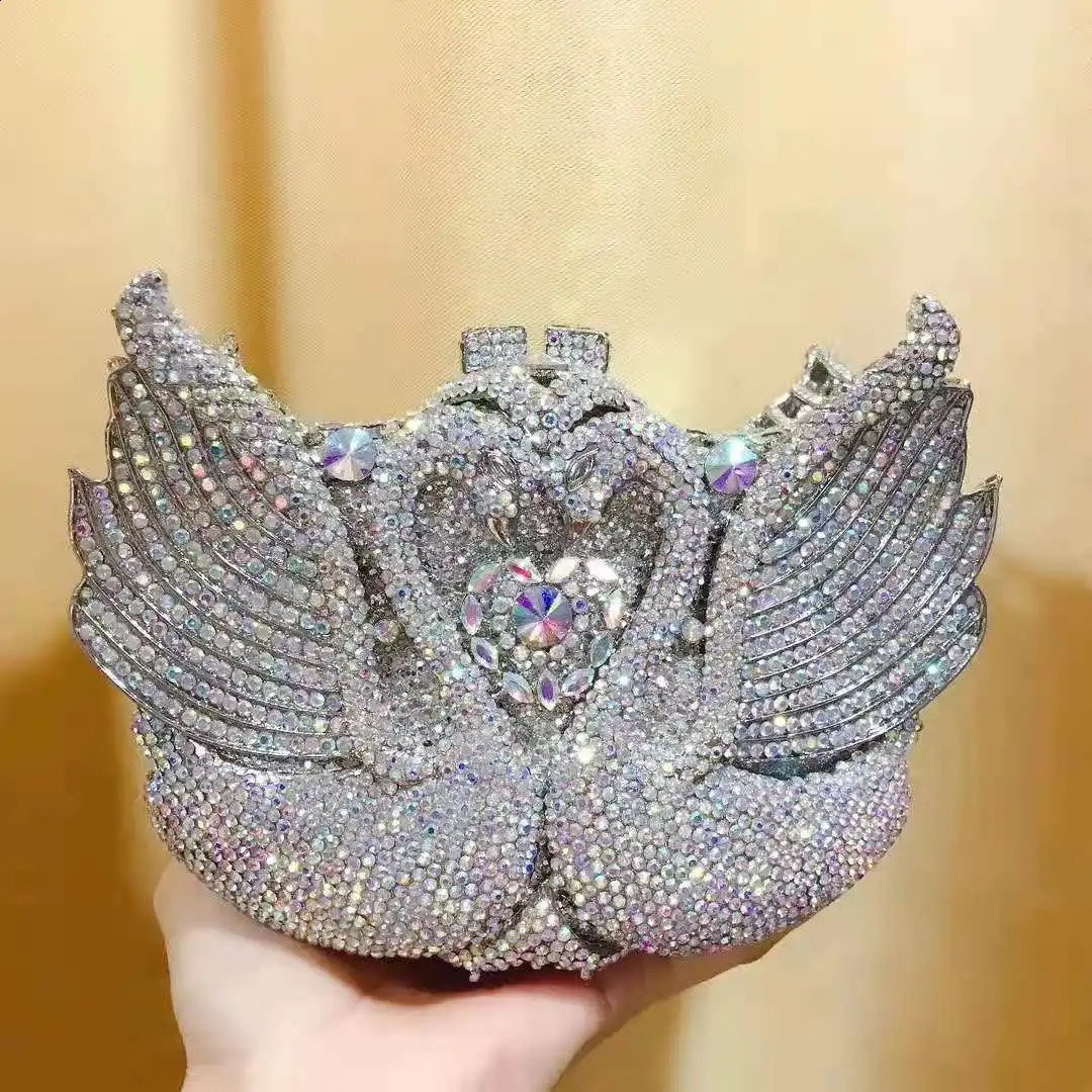 Mulheres azul bolsa de embreagem lantejoulas ab prata diamante bolsa nupcial festa de casamento metal garras sacos bolsa minaudiere noite 240219