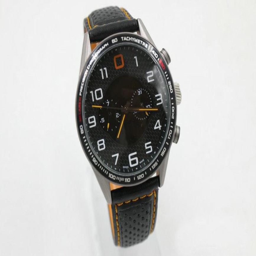 Hochwertige Herren-Automatikuhr MP4 12c, schwarz, dreifarbig, Edelstahl-Zifferblatt, Lederarmband, 45 mm, 192 R