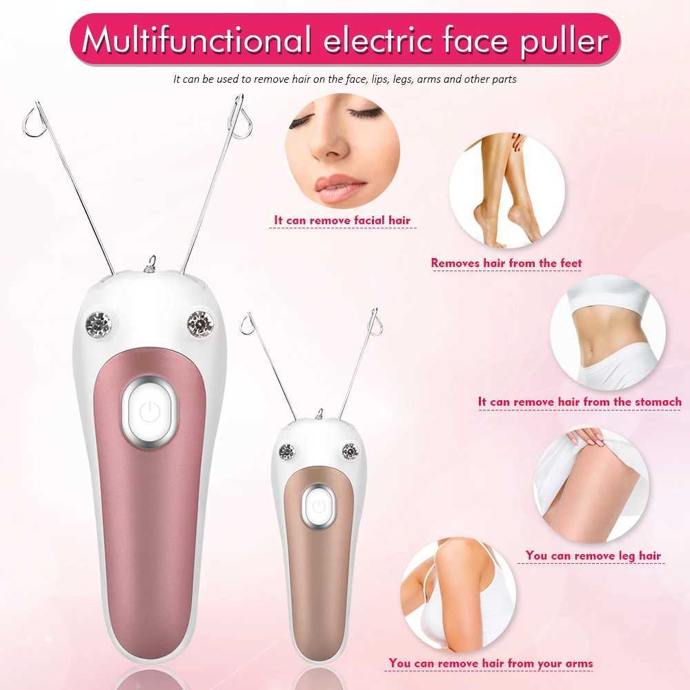 Epilator Women Electric Epilator Body Facial Hair Removal Defeatherer Cotton Thread Depilator Lady Shaver Face Hair Remover Beauty Tools d240424