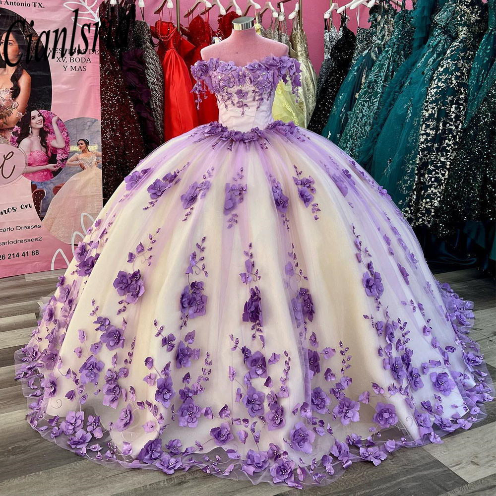 Vestidos De quinceañera lila 2024, vestido De fiesta con hombros descubiertos, corsé, vestido De fiesta De cumpleaños, Vestidos De 15