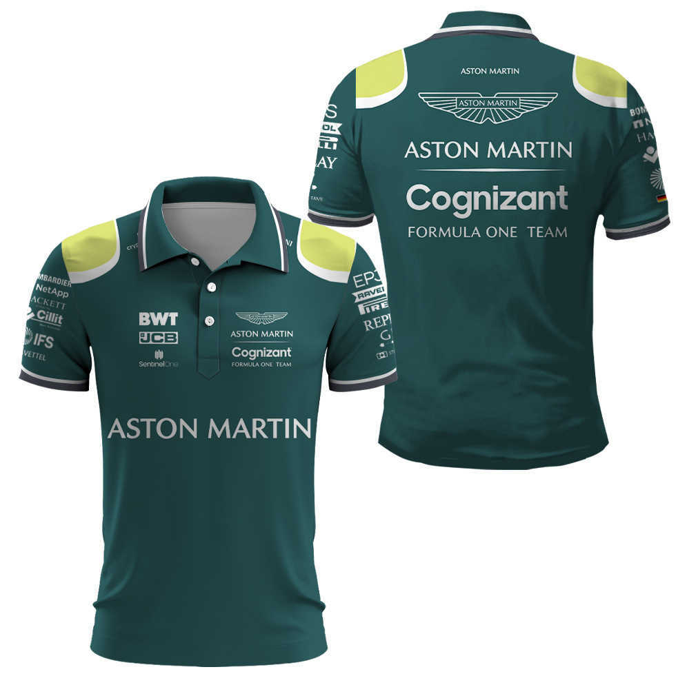T-shirt da uomo Stagione 2024 F1 Aston Martin Team Polo sportiva a maniche corte da uomo G2l0