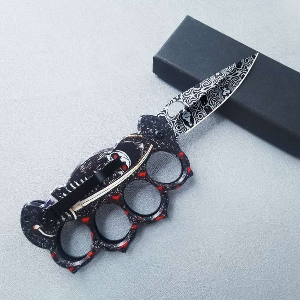 Celebrity Coltello da sopravvivenza dita di tigre Internet stampato in 3D, manica a pugno in acciaio inossidabile, mini coltello integrato autodifesa portatile da campeggio Warrior 539269