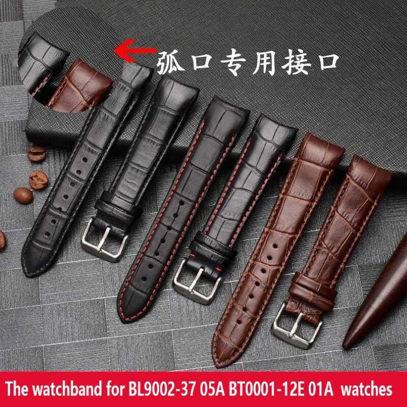 Watch Bands High Qualit Curve End Watchband For BL9002-37 05A BT0001-12E 01A Strap 20mm 21mm 22mm Black Brown Cow Leather Band229H