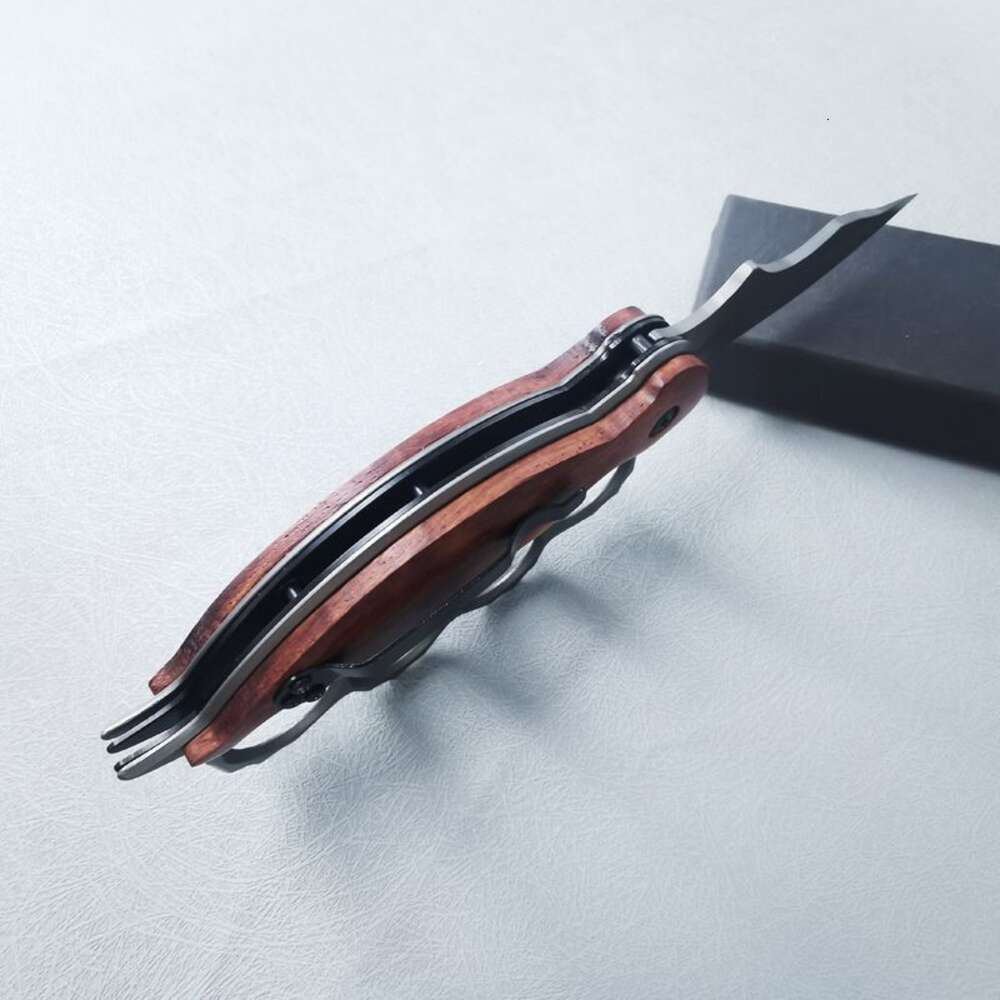 Tiger Finger Fist Set portatile pieghevole Manico in legno massello Coltello squisito sopravvivenza all'aperto e autodifesa in acciaio inossidabile 457627