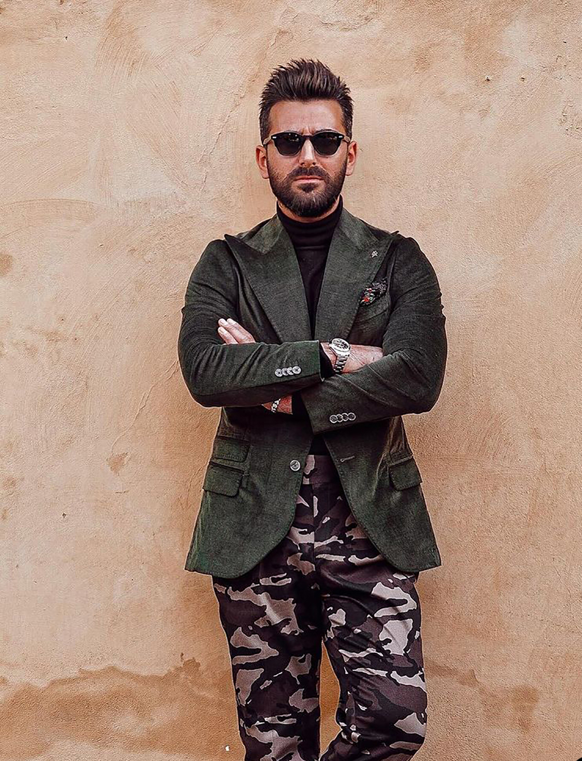 Abito da uomo in misto lana verde militare stile moda Abito da sposa con risvolto a punta Due bottoni Smoking da sposo Slim Fit Abiti da sposo 1 pezzo giacca Taglia personalizzata