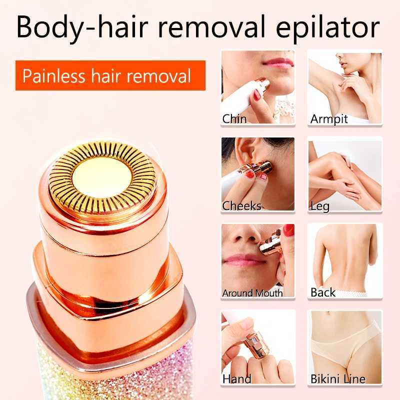 Épilateur 2 en 1 Trimeuse électrique rechargeable Epilator Femelle Corps Facial Forme de cheveux Épilation de cheveux Mini rasoir indolore D240424