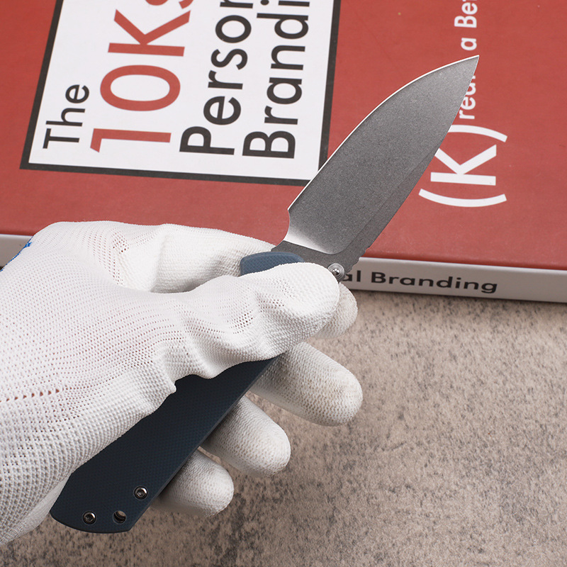 Ny ankomst A0221 Fold Knife AUS10 Satin Drop Point Blade CNC G10 + Rostfritt stålplåthandtag Bollbärande EDC Pocket Knives