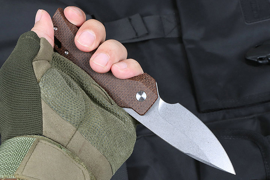 Najwyższa jakość M6725 Outdoor Survival Solding Nóż 14C28N Kamienne pranie z kroplą Punkt Blade Micarta z stali nierdzewnej noża kulowa EDC Kieszeczki kieszonkowe