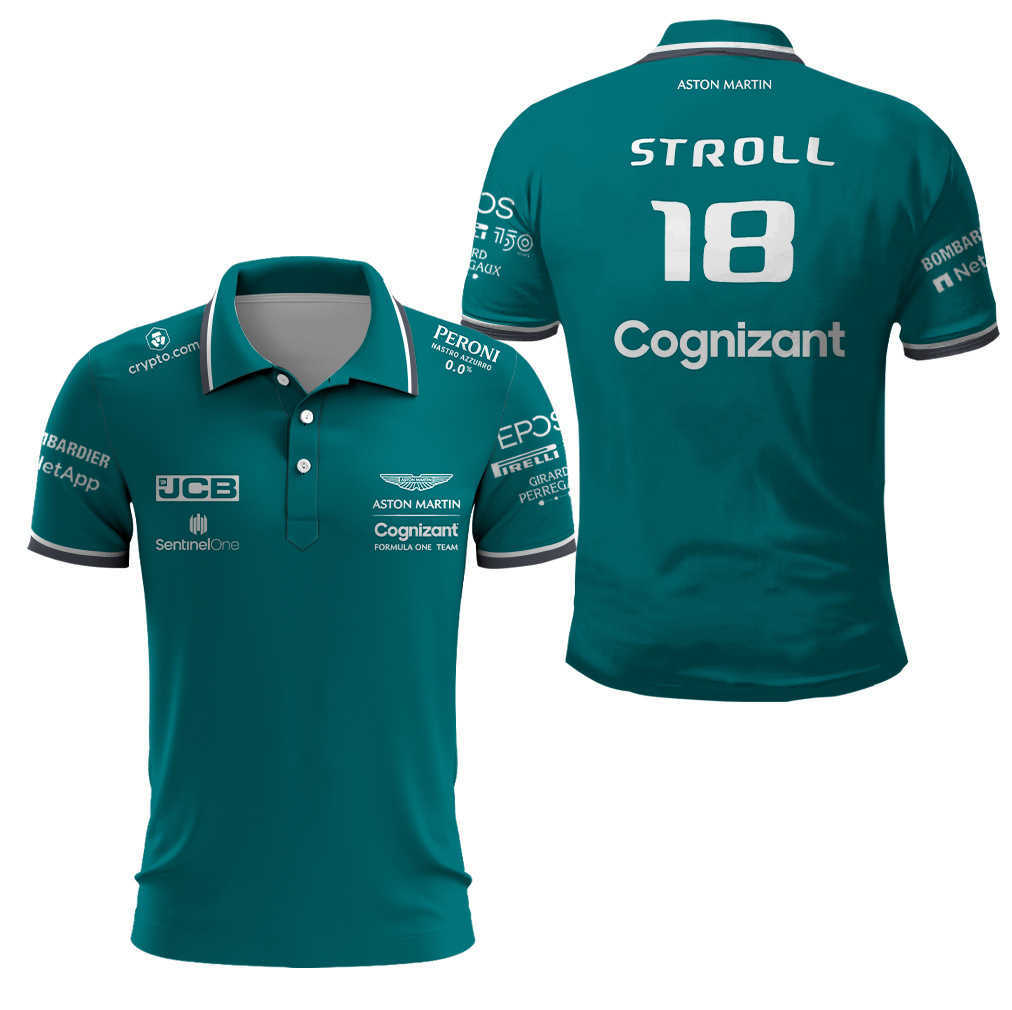 T-shirt da uomo Stagione 2024 F1 Aston Martin Team Polo sportiva a maniche corte da uomo G2l0