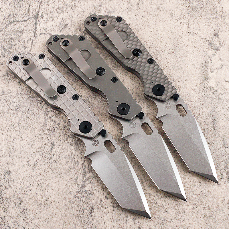 High End Strider SMF Tactical Folding Knife D2 Steel Tanto Blade TC4 Titanium Alloy Handle EDC Tools Packet Knives