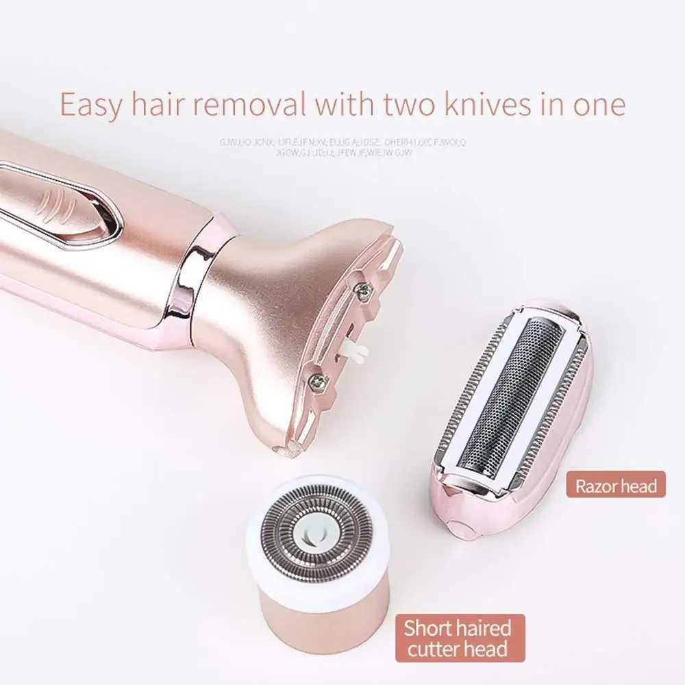 Epilator Women Epilator Electric Razor 2in1 Remoção de cabelo Dimndor Face Shaver Trimmer Home Use Máquina de Epilador Segurança Razor Razor D240424