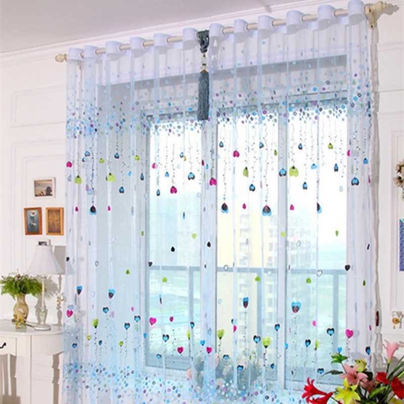 Rideau rideaux élégants Tulle ballon volant rideaux écran gaze tissu rideaux balcon Tulle rideaux décor à la maison