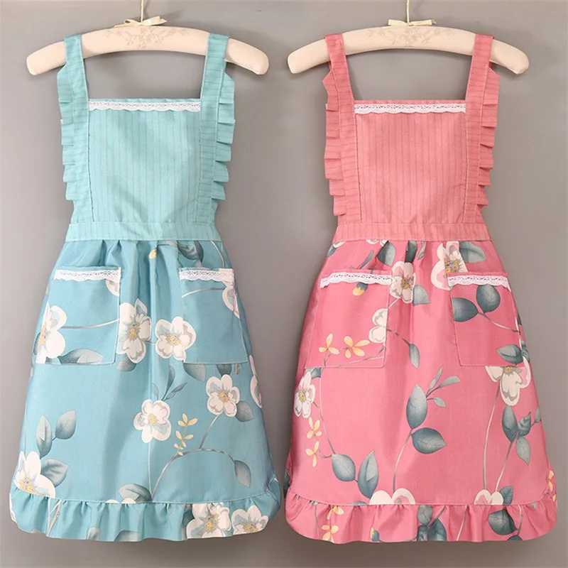 Aprons Cotton Canvas Floral Style Home Kitchen Fashion Apron Cooking Female Male Adult Waist Thin Breathable Male Work