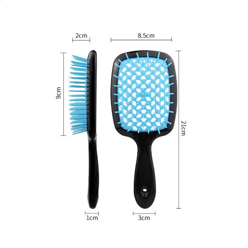 Färgat hårborste hornborttagning Tangled hårkam ihålig massage kam antistatisk hårkam Salong Hårtillbehör Styling Tool 230208