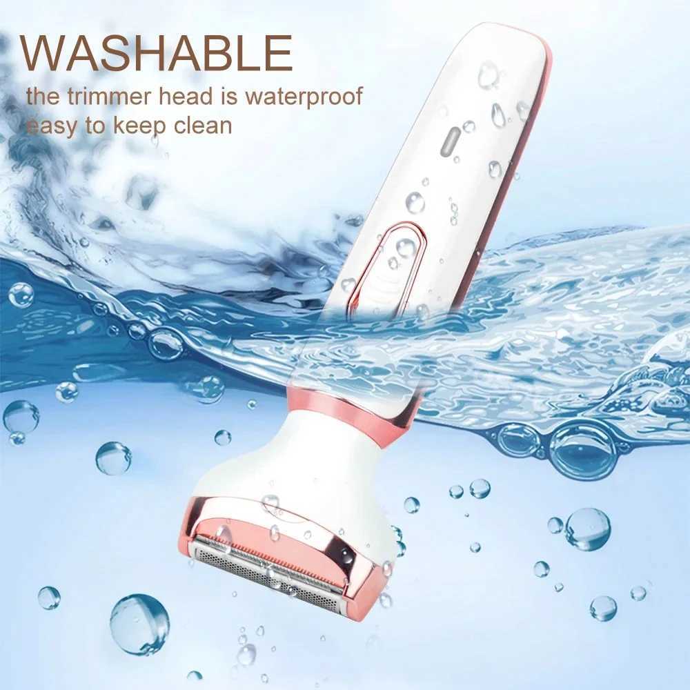 Epilator 4 w 1 Electric Razor Women do pełnego ciała Epilator do twarzy Lady Shaver Brwi Brimmer Nos bezbolesne usuwanie włosów bikini D240424