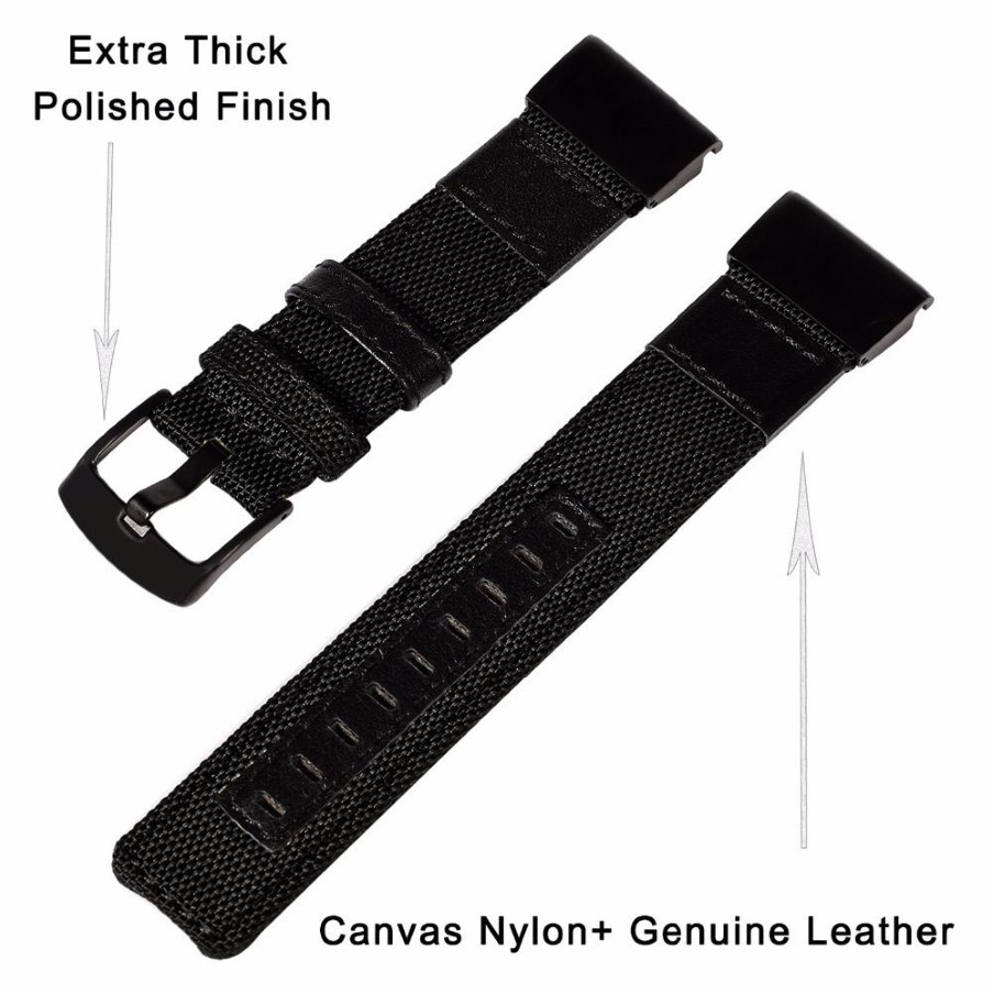 Bracelet de montre en cuir et Nylon véritable, 26mm, pour Garmin Fenix 5x3 3hr, ajustement rapide et facile, fermoir en acier inoxydable, bracelet de poignet Y281A