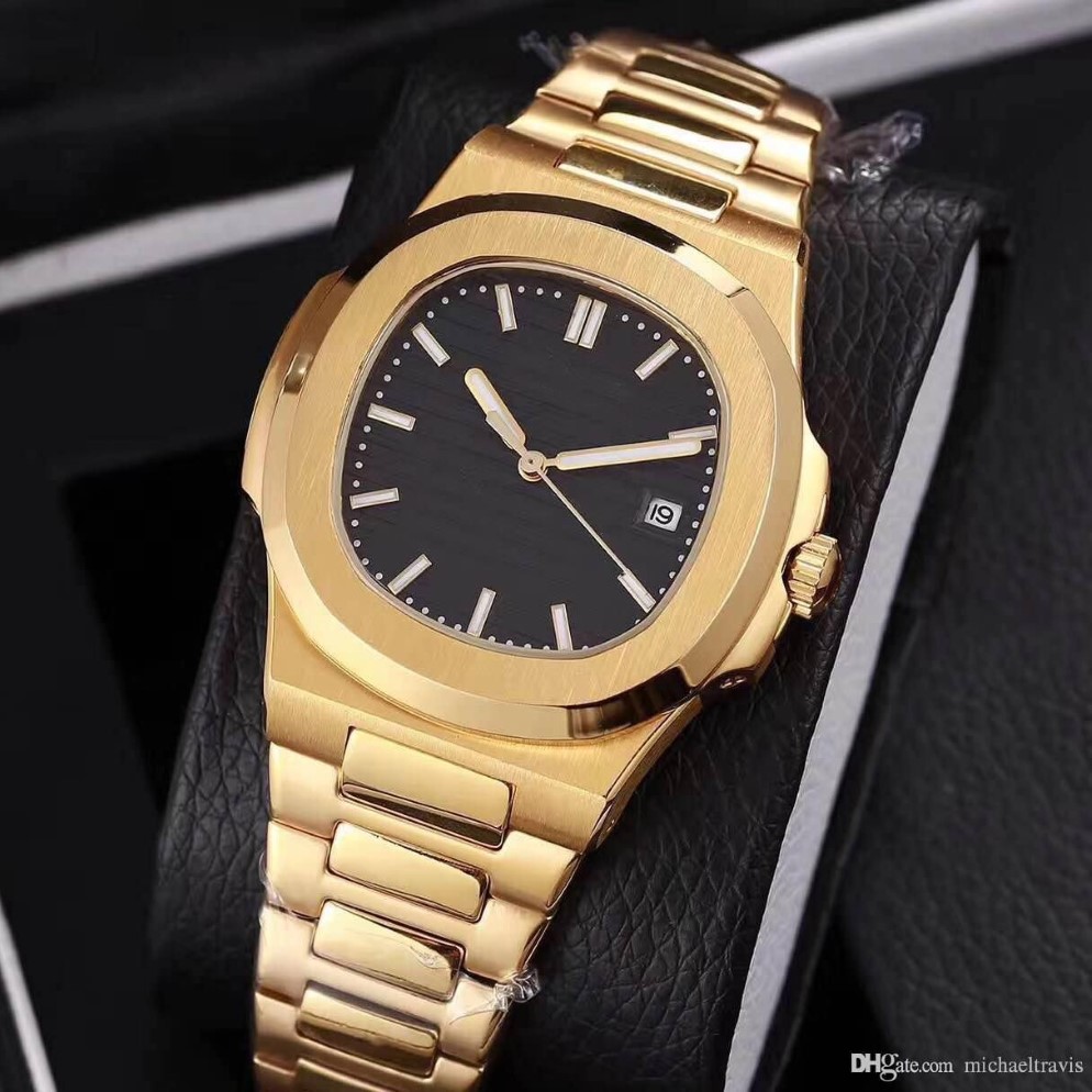 Máquinas automáticas 40mm relógio automático modelo relógios de vidro safira 18 k ouro aço inoxidável watch3200