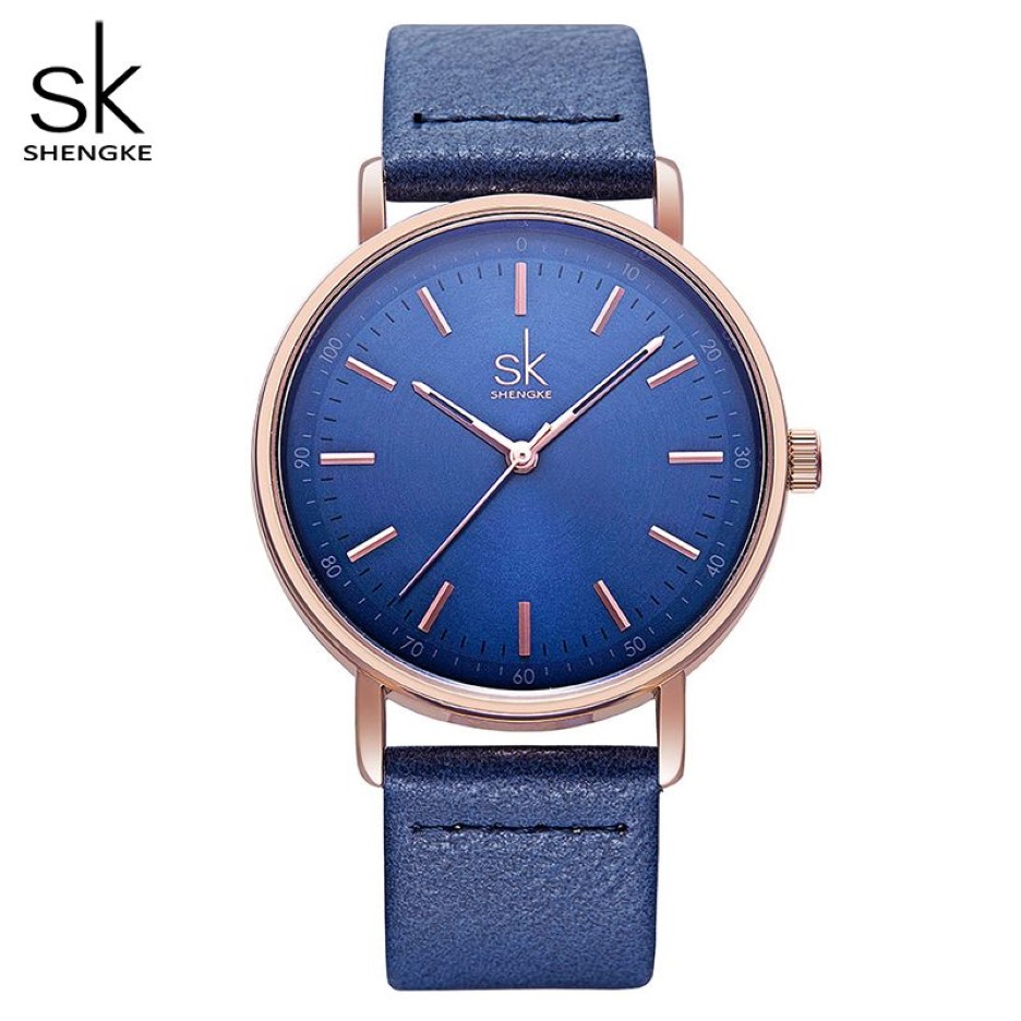 Shengke – montre-Bracelet à Quartz pour femmes, Design Vintage, bracelet en cuir décontracté, montre habillée pour dames Bayan Kol Saati299A