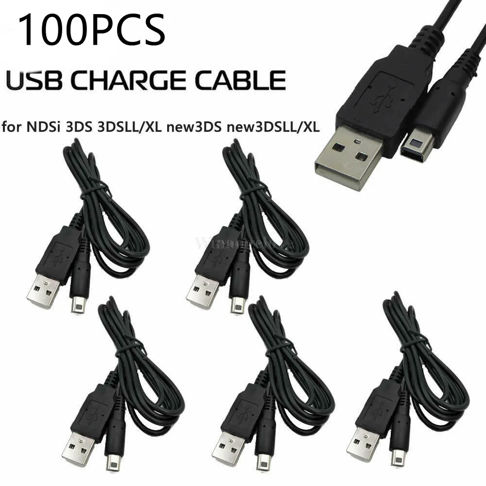 Câbles 100 pièces USB chargeur de données/câble de chargement adaptateur de fil de plomb pour Nintendo DS NDSL DSL