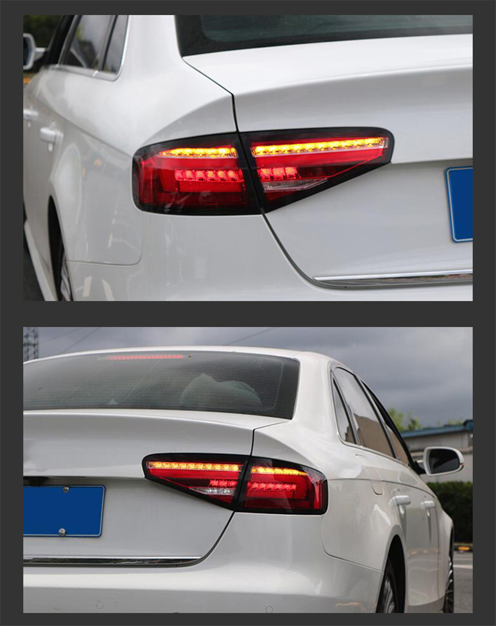 Rückleuchten für AUDI A4 2013–20, 16 LED-Rücklicht, DRL, dynamischer Laufblinker, Ersatz für Rückfahrlicht