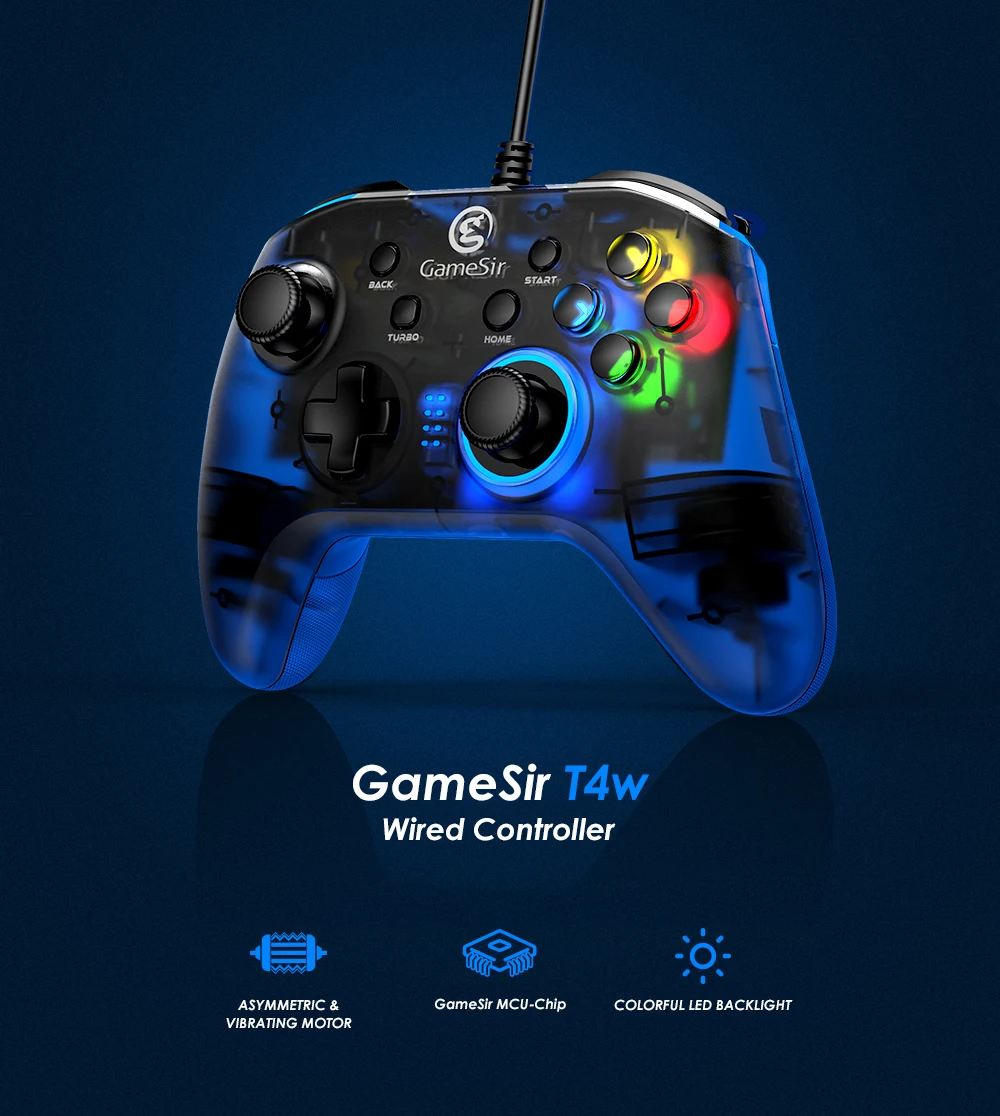 TOPS Gamesir T4W USB przewodowy kontroler gamepad joystick PC z wibracją Turbo Funkcja GamePad dla systemu Windows 7/8/10