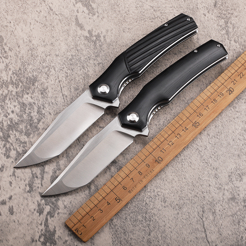 Oferta specjalna A2242 Flipper Składanie noża D2 satynowe punkt kropli Blade CNC G10 z stali nierdzewnej Łożysko kulkowe Szybkie otwarte noże EDC na zewnątrz