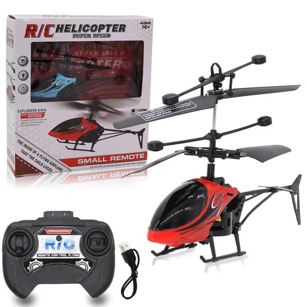 Electric/RC Aircraft Mini Two-channel Remote Control Aircraft Helicopter Rc Drone Model Children Educational Electric Toys