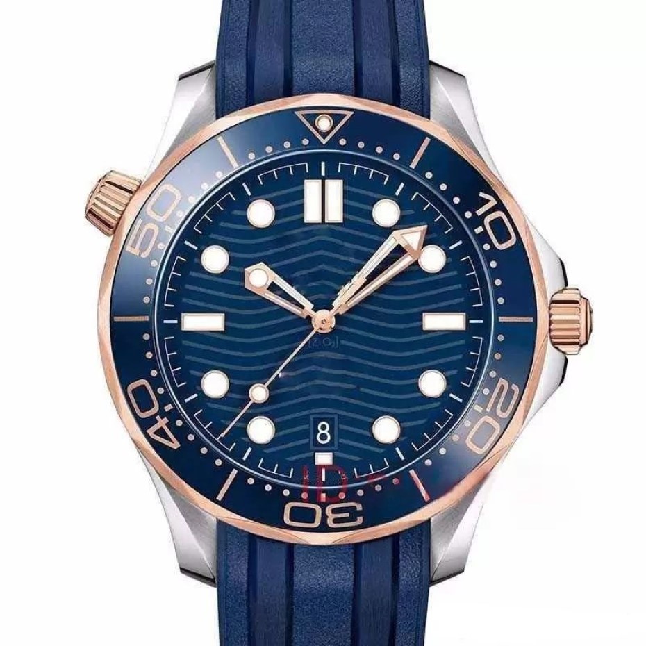 Montres automatiques mécaniques pour hommes, or rose, bracelet en caoutchouc en acier inoxydable, montre de styliste, plongeur professionnel 300M, maître-bracelet 280P