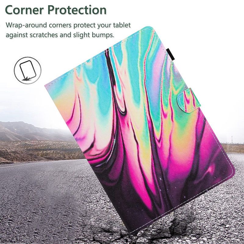 Mini6 Capa carteira de couro de mármore para tablet para Ipad Mini 6 Mini 5 4 3 2 1 Mini5 Samsung Mesa A9 A7 Lite T220 T225 Rock Stone Grão Bling Slot para cartão Flip Cover Holder Bolsa