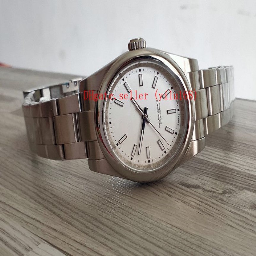 Opvouwbaar mechanisch roestvrij luxe herenhorloge Fabriek 39 mm Leverancier 114300 Saffier Eeuwigdurend Geen Datum Staal Koepelvormig wit Dia243J