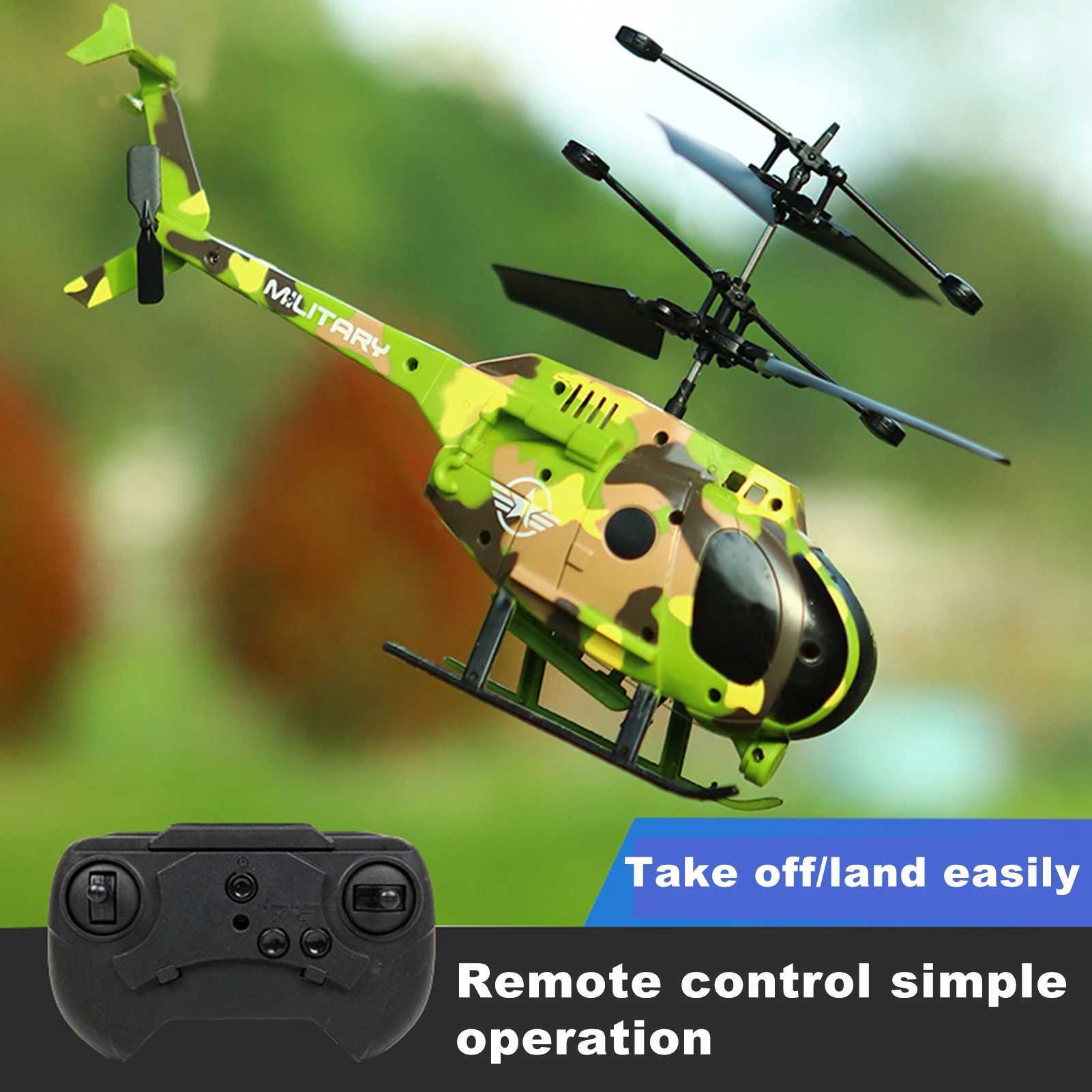 Electric/RC Aircraft RC Helicopter USB Infraröd fjärrkontroll Quadcopter 2.4G Drop Resistent Dron Aircraft Hållbara nybörjare Kids Toy Birthday Presents