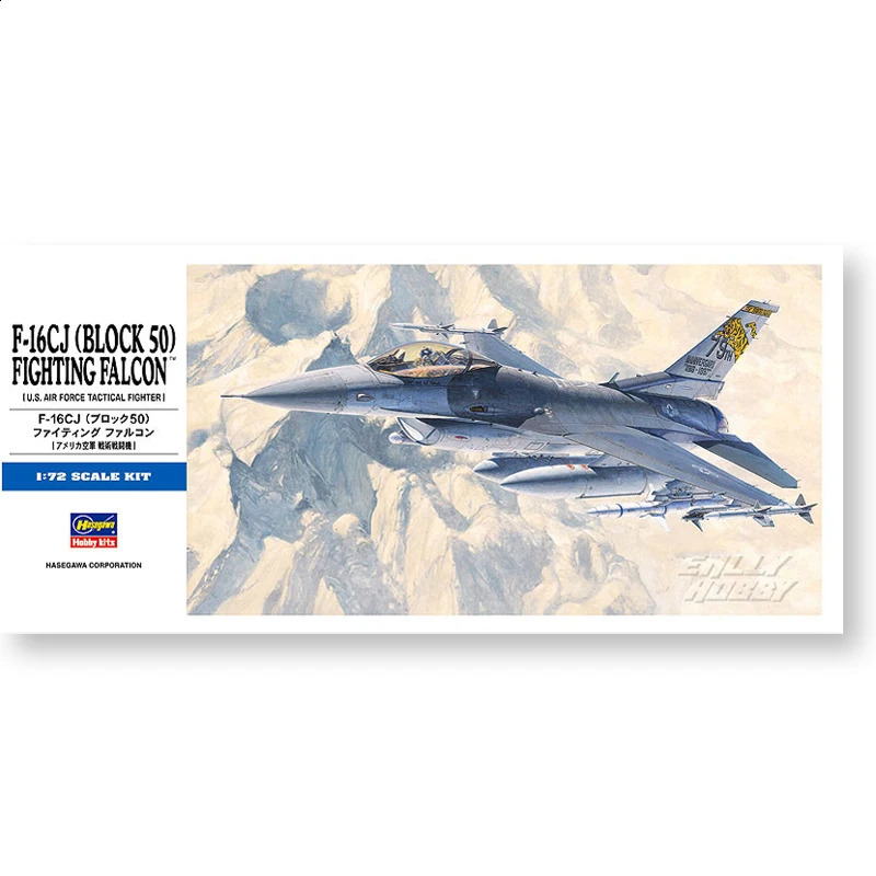Hasegawa 00448 Assembly Model 1/72 F-16CJ Block 50 Fighting Falcon US Air Force Tactical Fighter for Military Model Hobby DIY 240219