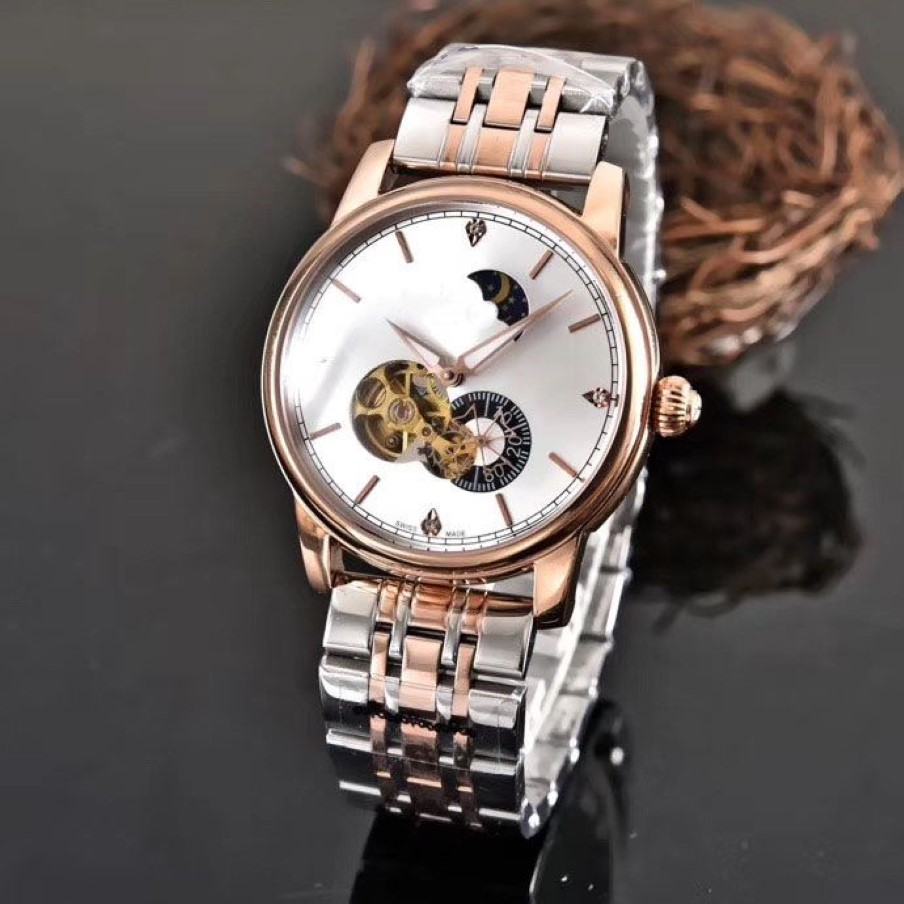 Boutique montre pour hommes 316 bracelet en acier inoxydable 2 broches semi-volant montre pour hommes diamètre 41mm303g