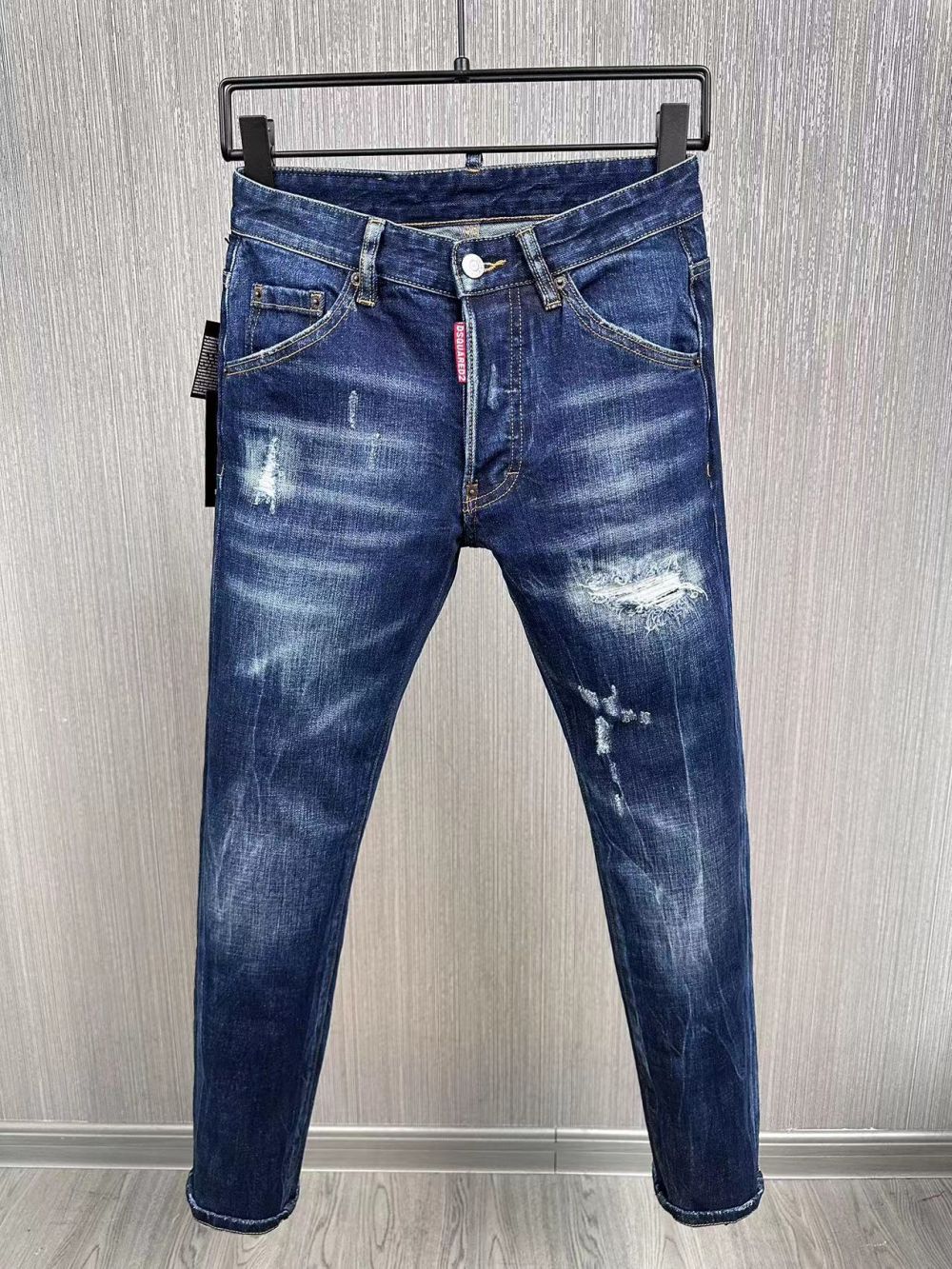 jeans Dsquared para hombre DSQ2 negro Hip Hop Rock Moto COOLGUY JEANS Diseño Ripped Distressed Denim Biker DSQ para hombres 881 diseñador d2 pantalones bordados top jeans de lujo